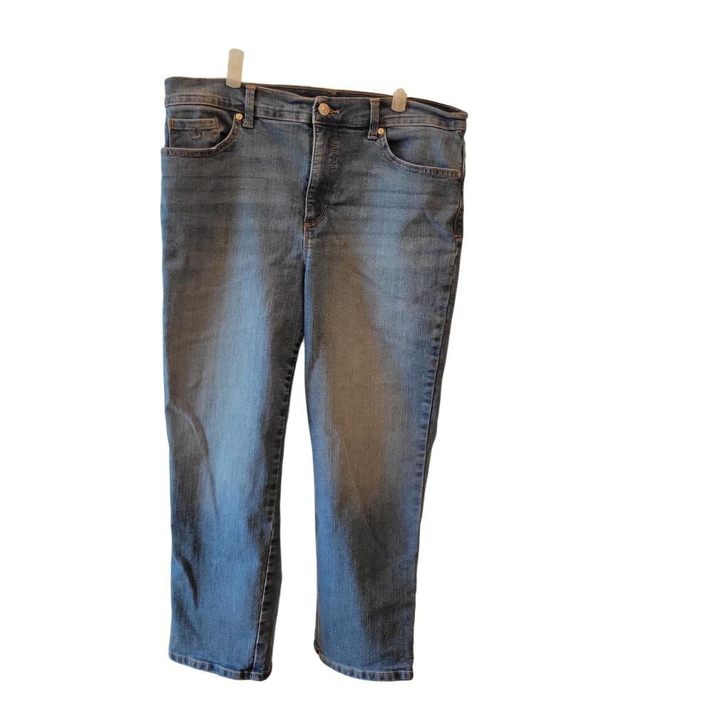 Gloria Vanderbilt Blue Straight Leg Jeans Classic Fit Amanda Womens Size 14PS